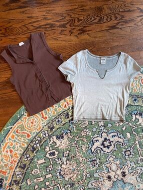 BUNDLE! 2 Earthy tone cotton short sleeved tops